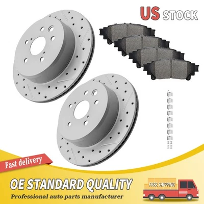 Rotores de freno traseros perforados pastillas de cerámica para Lexus GS350 GS450H IS300 IS350 RC300 Foto 1 de 4