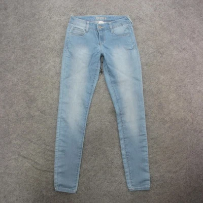 Decree 牛仔女式 1/2 浅水洗蓝色紧身弹力牛仔褪色休闲裤 — 第 1/4 张图片