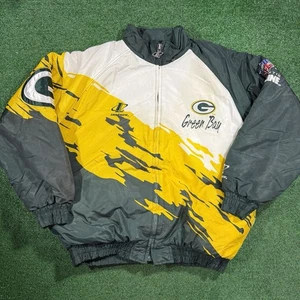 Giacca a vento uomo vintage anni 90 logo Athletic Splash verde Bay Packers taglia XL - Foto 1 di 10
