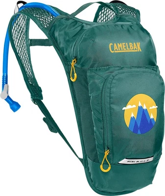 Camelbak Kids Mini Mule 50oz. Hydration Backpack Green/Mountains MTB Bike NEW