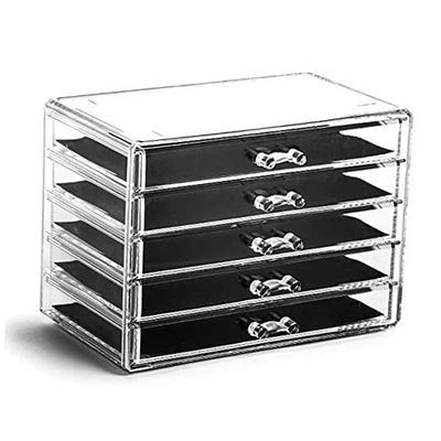  THE MANHATTAN SERIES Organizador de cajones de maquillaje acrílico-s | Belleza transparente 5 cajones Foto 1 de 4