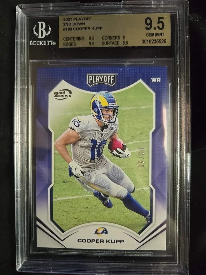2021 Playoff 2nd Down Purple Cooper Kupp #183 Graded 9.5 By Beckett #03/50 RAMS - Image 1 of 4