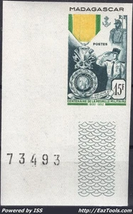 MADAGASCAR MEDAILLE MILITAIRE N° 321 EN CDF NON DENTELÉ NEUF ** SANS CHARNIERE - Picture 1 of 2