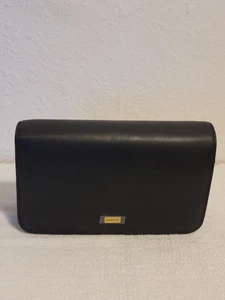 Vintage Buxton Leather Wallet Wristlet Black Multi Pocket Check Pocket - Picture 1 of 9