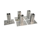 Square Post Base Brackets Adjustable Lot Of 5 Galvanized Steel Silver Heavy Duty