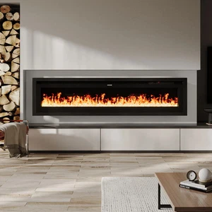 Electrical Fireplace with Remote, Home Decor 12 Vibrant Flame Colours Adjustable - Picture 1 of 12