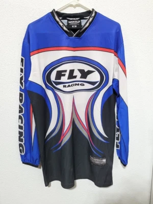 Fly Racing Jersey Men's Size Medium Blue/White/Red Long Sleeve Motocross Jersey - Image 1 of 4