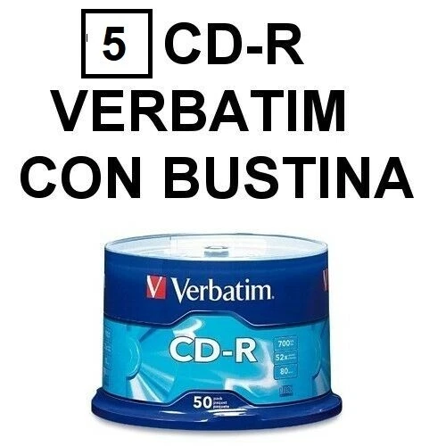 5 Cd-R 700 MB Verbatim 700MB Rohling Leer Mit Tüten Mit Klappe - Bild 1 von 1