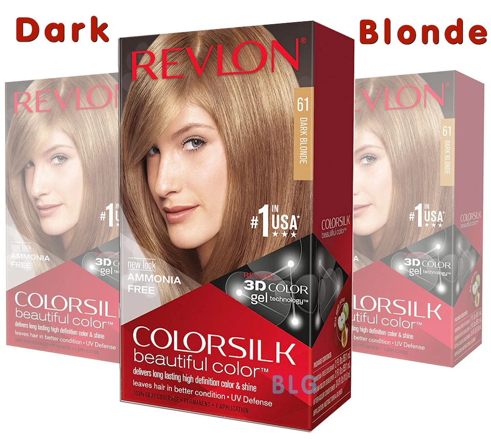 Revlon Colorsilk Natural Permanent 3D Dye DARK ASH BLONDE Hair Color Kit #61 USA - Image 1 of 1