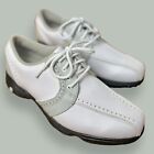 Footjoy Greenjoys Womens Leather Golf Shoes Sz. 5.5 White/Sage Women’s 48357