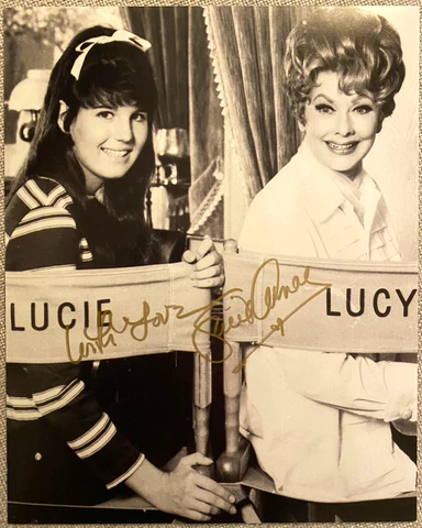 Lucie Arnaz Signed In Person 8x10 B&W Photo w/ Lucille Ball - Authentic, RARE Cover