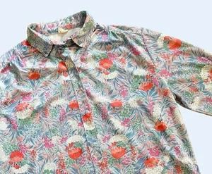 Vintage 1970s Floral Print Polyester Full Button Blouse Top Shirt Sz Sm - Picture 1 of 7
