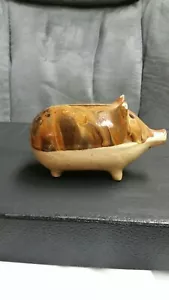 Czech/Austrian Bennington/Rockingham Style Stoneware PIg PIGGY BANK 5 inch long - Picture 1 of 8