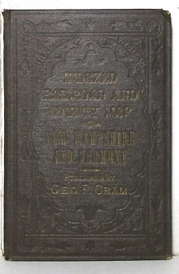 Mapa de Cram's Rail Road y condado de Vermont y Nuevo Hampshire de 1879 Foto 1 de 4