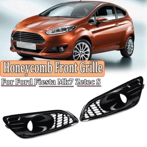2x Front Fog Light Cover Grille For Ford Fiesta Mk7 Zetec S 2013 - 2017 Lamp Cap - Picture 1 of 8