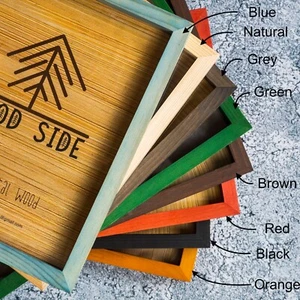 Marcos de madera coloridos rústicos - Madera maciza natural con bordes gruesos - Imagen 1 de 24