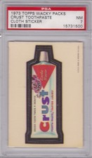 1973 Topps Wacky Packages Cloth CRUST Toothpaste PSA 7 NM Series 1 Packs   1/2 