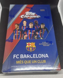 JUEGO EQUIPO CROMADO TOPPS 2022-23 CAJA SELLADA LIONEL MESSI PEDRI GAVI BARCELONA - Imagen 1 de 2