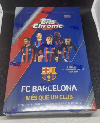 TOPPS 2022-23 CHROME TEAM SET SEALED BOX LIONEL MESSI PEDRI GAVI  BARCELONA - Image 1 of 2