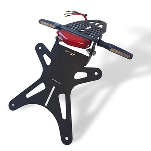 PORTATARGA REGOLABILE MOTO CROSS ENDURO MOTARD UNIVERSALE con faro e frecce - Imagen 1 de 4
