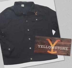 SPIRIT Halloween! Yellowstone "RIP WHEELER" Men's Size Large Jean Jacket Costume - Picture 1 of 15