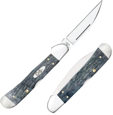 Faca dobrável Case XX Copperlock lâmina de aço carbono cinza cabo ósseo irregular - Imagem 1 de 4