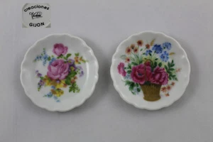 2 Platitos decorativos miniatura porcelana CREACIONES VICTORIA GIJON  -  8cm Ø - Imagen 1 de 1