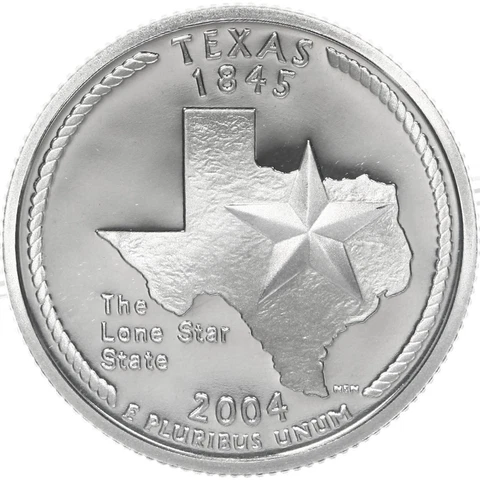 2004 S State Quarter Texas Gem Proof Deep Cameo 90% Silver US Coin Cover