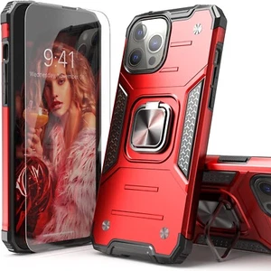 Für iPhone 13 Pro Max Rot Stabile Hülle Case Cover Handy Stoßfest + Hartglas - Bild 1 von 7