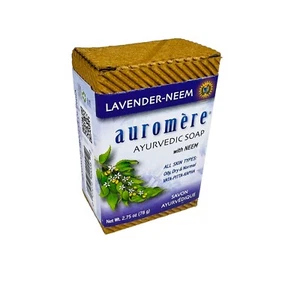 Auromere Ayurvedic Bar Soap Lavender-Neem 2.75 oz All Skin Types, Biodegradable - Picture 1 of 9