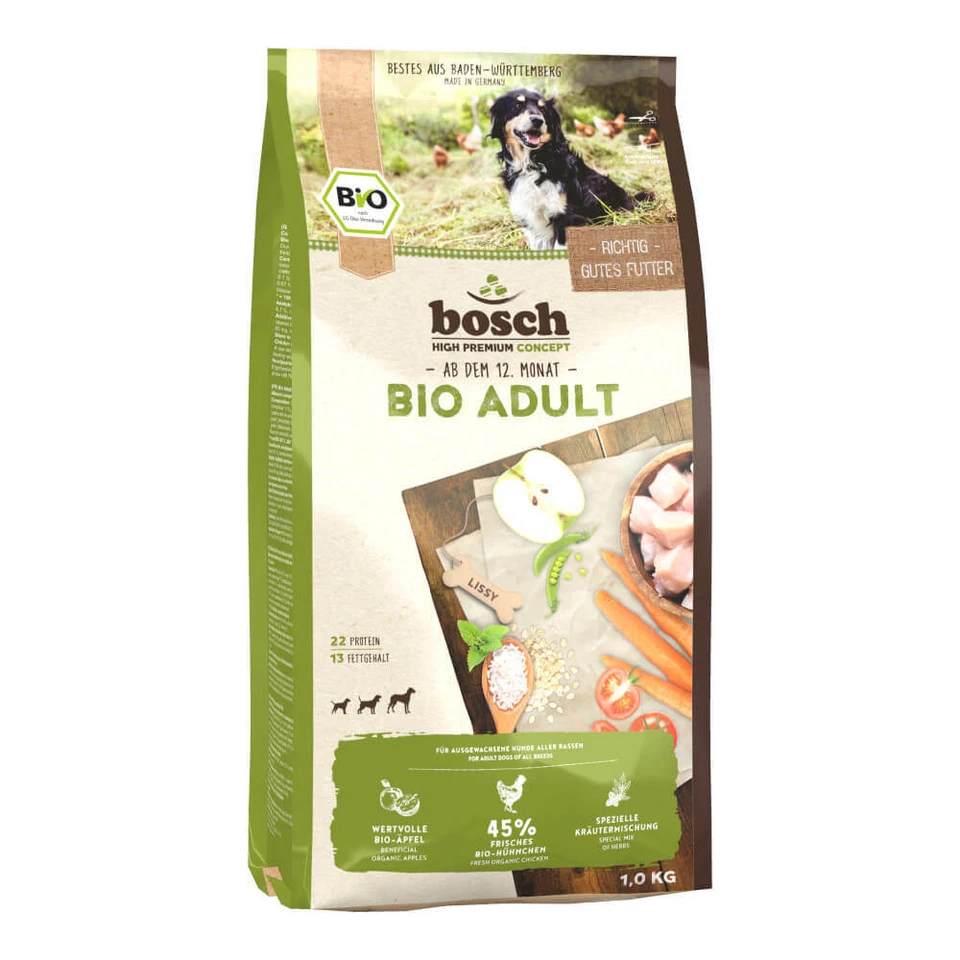 Bosch Bio Hunde Trockenfutter Adult Hühnchen + Apfel 1kg - Bild 1 von 1