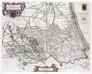 Reproduction carte ancienne - Castellenie de Furnes (Veurne) 1664 - Imagen 1 de 1