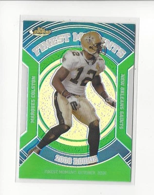2007 Finest Moments Green Refractor #MC Marques Colston Saints /199  - Image 1 of 2