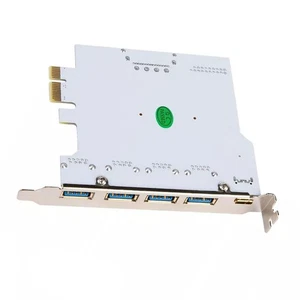 New PCIE to USB3.2 GEN1 Expansion Card 4 Port 19 Pin Type-A Type-C PCI Converter - Picture 1 of 11
