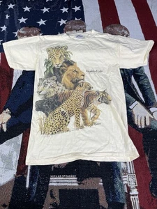 Vintage 90s Great Cats National Zoo T-Shirt Medium M Cheetah Leopard Löwe Tiger - Bild 1 von 7