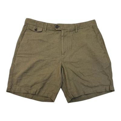 Pantalones Cortos Banana Republic 7 Pulgadas Mezcla de Lino Para Hombre Talla 32 Color Oliva $70.00 Foto 1 de 4