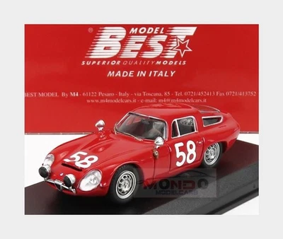 1:43 BEST Alfa Romeo Tz1 #58 Targa Florio 1964 Bussinello Todaro Red BE9067-2 - Immagine 1 di 2