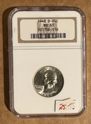 1948-D WASHINGTON QUARTER NGC MS65. - Image 1 of 2