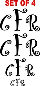 INITIALS Set Custom Monogram Decal Tumbler Car Cup Laptop Sticker Personalized - Picture 1 of 2