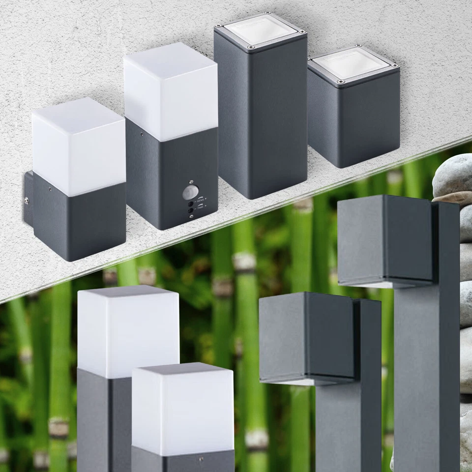 LED Gartenleuchte anthrazit Wandleuchte Pollerleuchte Wegeleuchte außen GU10 E27 - Bild 1 von 1