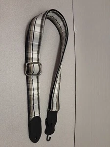 LM 2-Inch Guitar Strap - Woven - Plaid Brown New - Picture 1 of 5