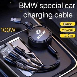3 in 1 USB To Type C Fast charge PD Stretch Car Charging Cable For BMW X3 X5 X7 - Picture 1 of 8