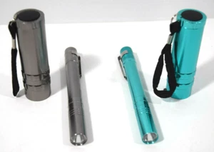 5" Battery operated Pen LED Flashlight (2) + 2 3 1/4" matching LED Flashlights  - Picture 1 of 4