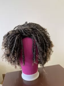 Women's Short Spiral Curly Wig w/Bangs Pixie Cut Black/Brown/Gold Synthetic Hair - Picture 1 of 4