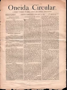 Circular Oneida 1872 - Periódico comunitario Wallingford y Oneida Sociedad Comunal - Imagen 1 de 9