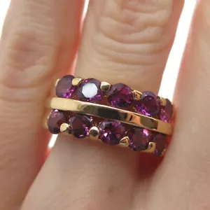 M.R.F. RESOURCES LTD. 925 Sterling Silver Gold Plated Real Amethyst Ring Size 6 - Picture 1 of 9