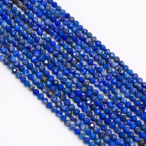 Natural Lapis Lazuli Gemstone Round Micro Faceted Beads 2.5mm Strand 12.5" XY196 - Picture 1 of 2