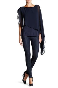 $299 Authentic HAUTE HIPPIE Women's Woven Asymmetric Overlay TanK Blouse Top - Picture 1 of 2