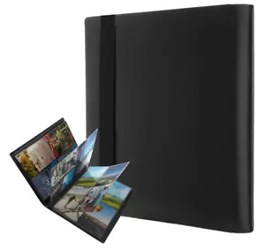 Black Trading Card Binder, 4 Pocket Folder, Side Loading, Holds 160 Cards - Foto 1 di 4