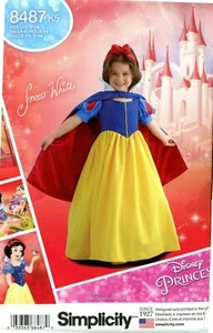Niño-Niña Disney Princesa Blancanieves Disfraz Simplicidad Patrón 8487 Sin Cortar - Imagen 1 de 2